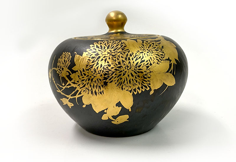 祥軒窯 四季鎏金罐-墨秋 茶倉茶罐 鶯歌燒 祥軒窯 四季鎏金罐-墨秋 茶倉茶罐 鶯歌燒