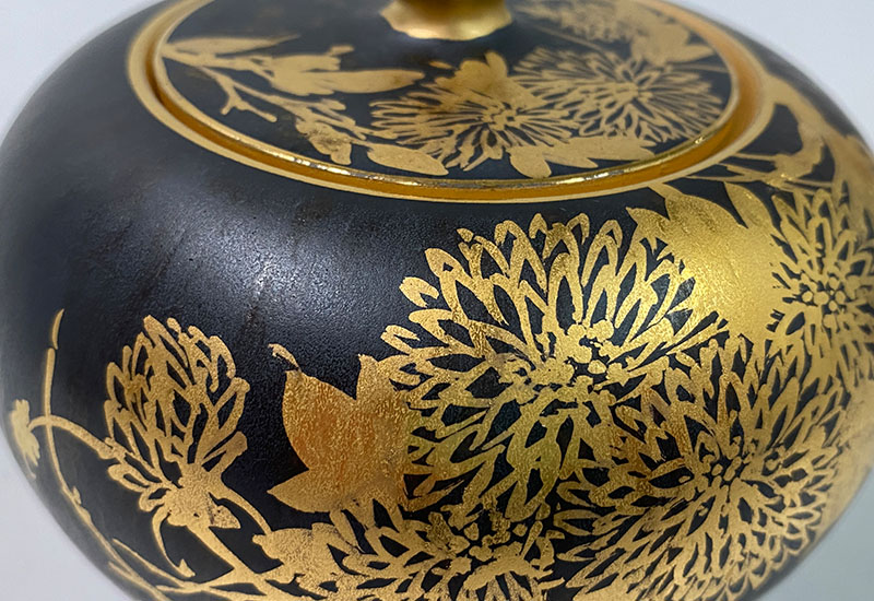祥軒窯 四季鎏金罐-墨秋 茶倉茶罐 鶯歌燒 祥軒窯 四季鎏金罐-墨秋 茶倉茶罐 鶯歌燒