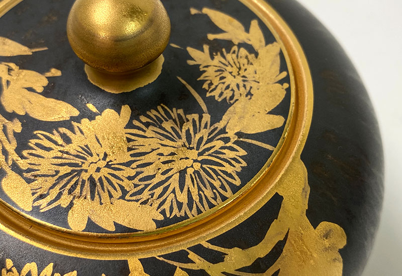 祥軒窯 四季鎏金罐-墨秋 茶倉茶罐 鶯歌燒 祥軒窯 四季鎏金罐-墨秋 茶倉茶罐 鶯歌燒