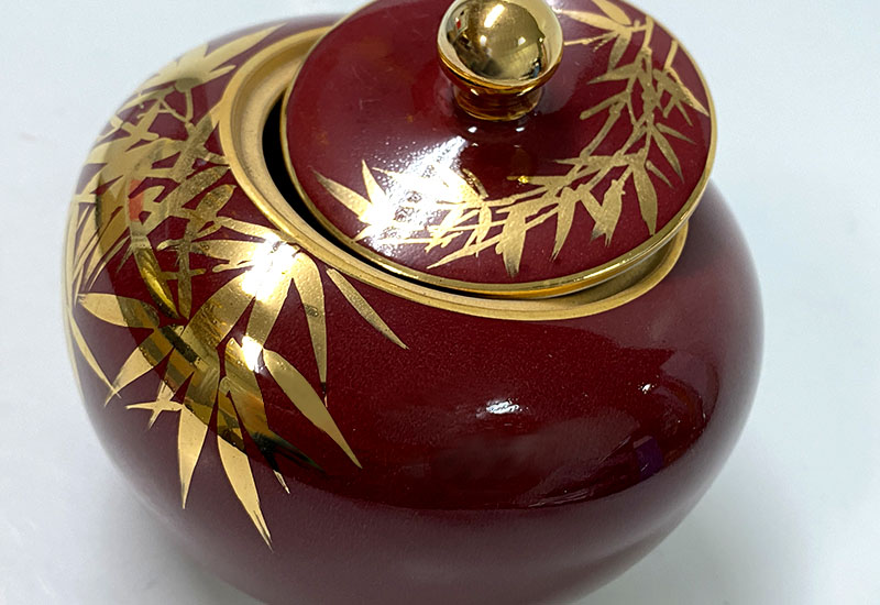 祥軒窯 四季鎏金罐-紅夏 祥軒窯 四季鎏金罐-紅夏