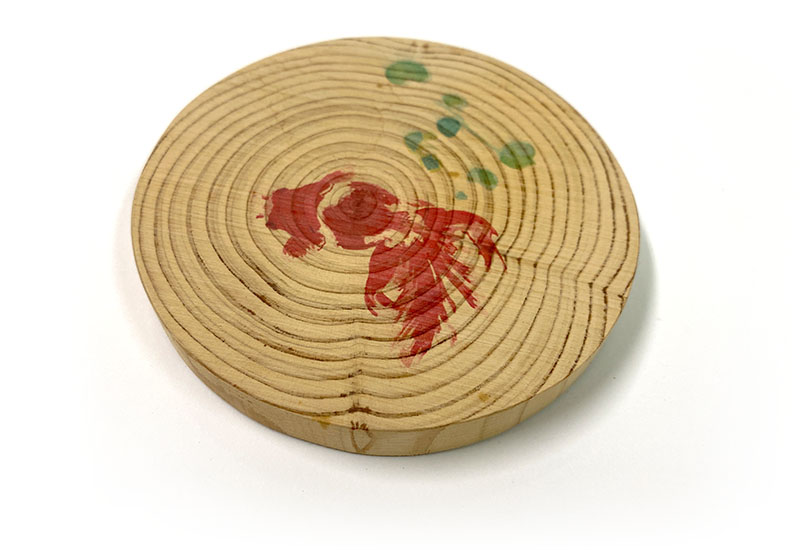 一郎木創 心持木杯墊 圓-1隻金魚 一郎木創 心持木杯墊 圓-1隻金魚