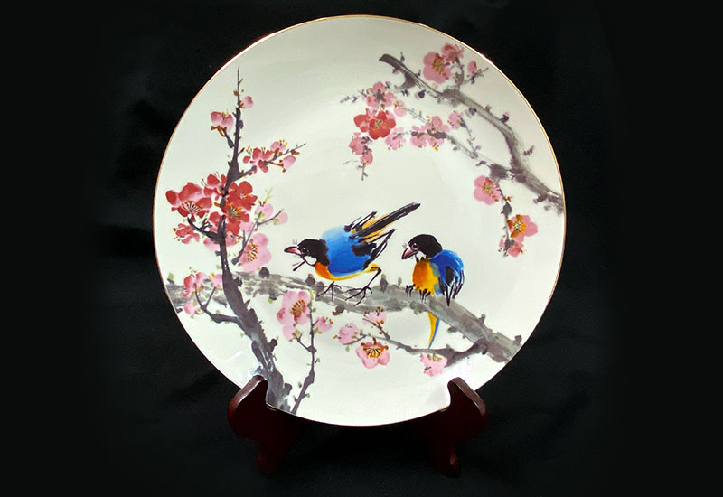 D52-翠鳥迎春瓷盤 D52-翠鳥迎春瓷盤
