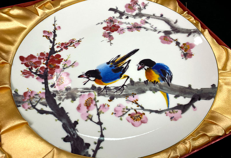 D52-翠鳥迎春瓷盤 D52-翠鳥迎春瓷盤