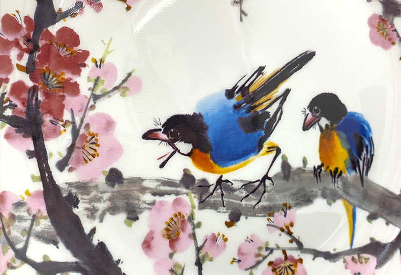 D52-翠鳥迎春瓷盤 D52-翠鳥迎春瓷盤
