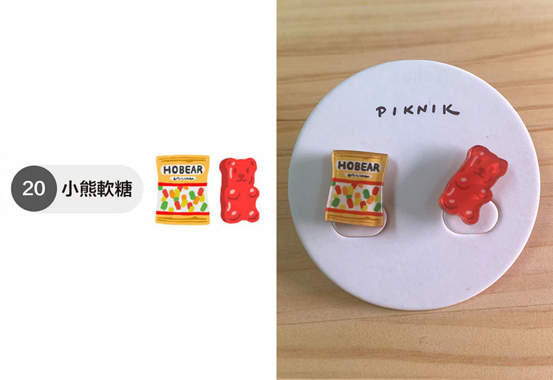 小熊軟糖+隨機一色軟糖 耳環耳夾別針 小熊軟糖+隨機一色軟糖 耳環耳夾別針