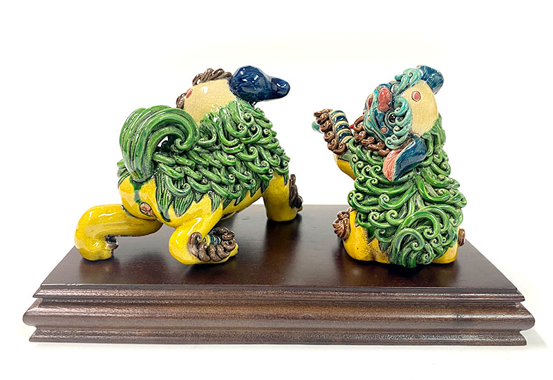 呂世仁 小對獅(對) 交趾陶  呂世仁 小對獅(對) 交趾陶