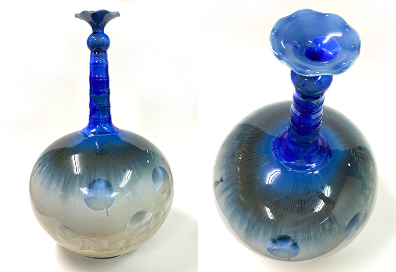彭文雄 絕版結晶釉荷口梅瓶 彭文雄 絕版結晶釉荷口梅瓶