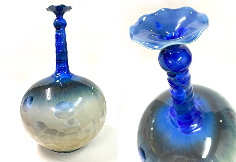 彭文雄 絕版結晶釉荷口梅瓶 彭文雄 絕版結晶釉荷口梅瓶