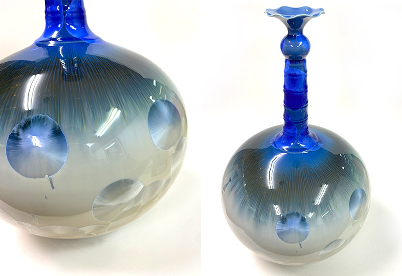 彭文雄 絕版結晶釉荷口梅瓶 彭文雄 絕版結晶釉荷口梅瓶