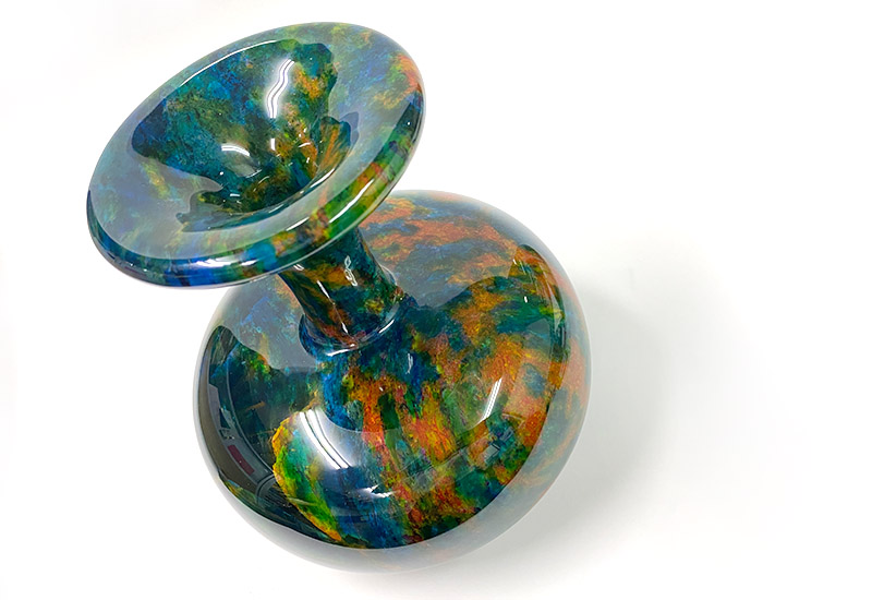 8.5x9七彩玉石花瓶 8.5x9七彩玉石花瓶