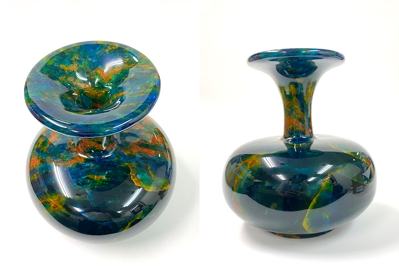8.5x9七彩玉石花瓶 8.5x9七彩玉石花瓶