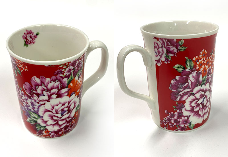 台灣花布 馬克杯-大紅色 台灣花布 馬克杯-大紅色
