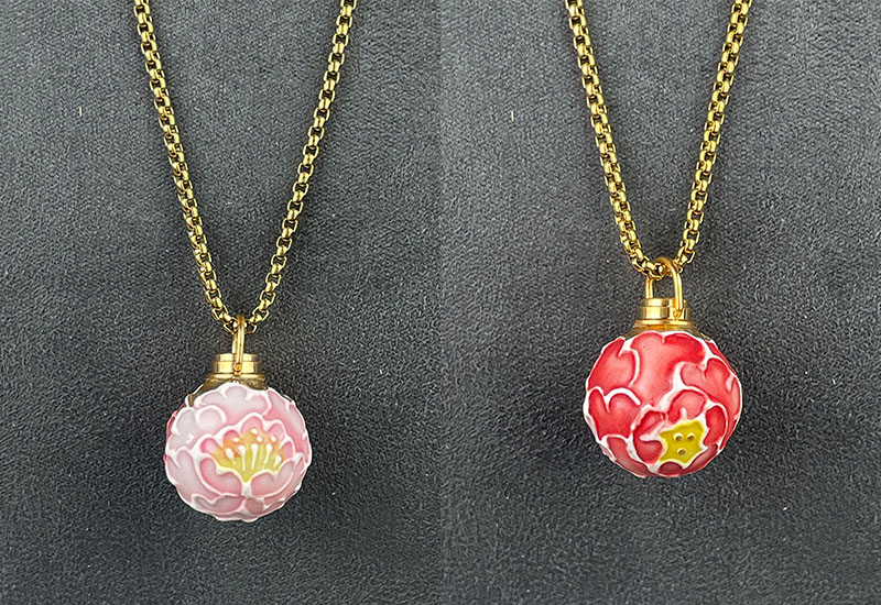 金玉牡丹香氛項鍊(紅粉) 金玉牡丹香氛項鍊(紅粉)