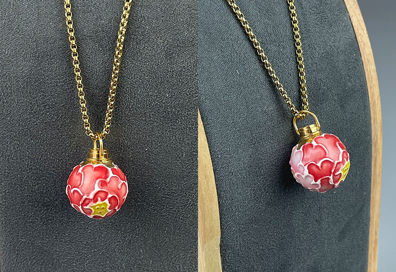 金玉牡丹香氛項鍊(紅粉) 金玉牡丹香氛項鍊(紅粉)