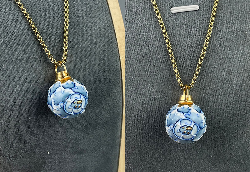 金玉牡丹香氛項鍊(青花) 金玉牡丹香氛項鍊(青花)