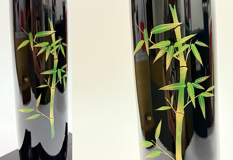 林建正 彩繪花器高-竹 林建正 彩繪花器高-竹