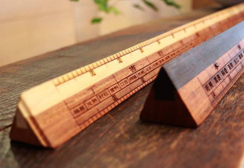 青木堂 三角魯班尺(黑檀+花梨)  青木堂 三角魯班尺(黑檀+花梨)