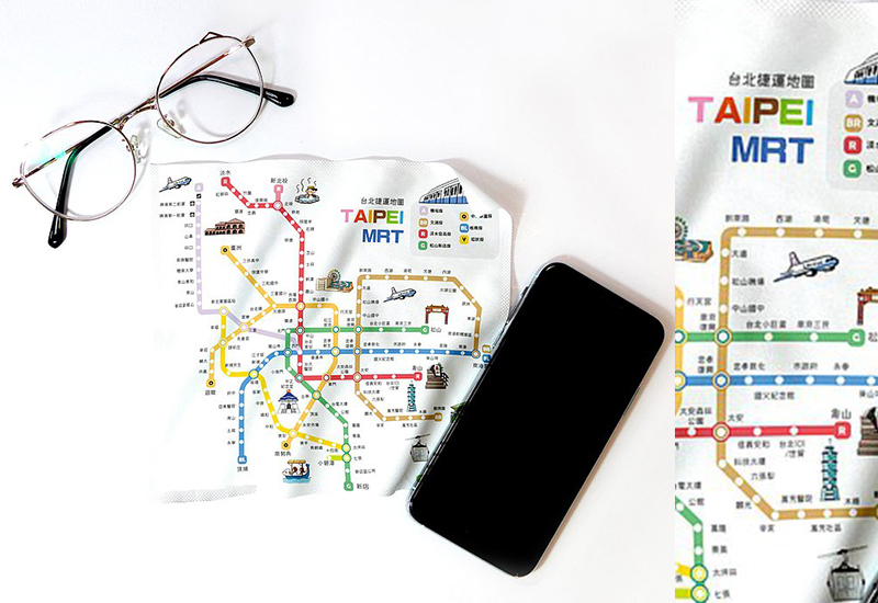 布漾 BYC 眼鏡擦拭布印花布  台北捷運-中文版