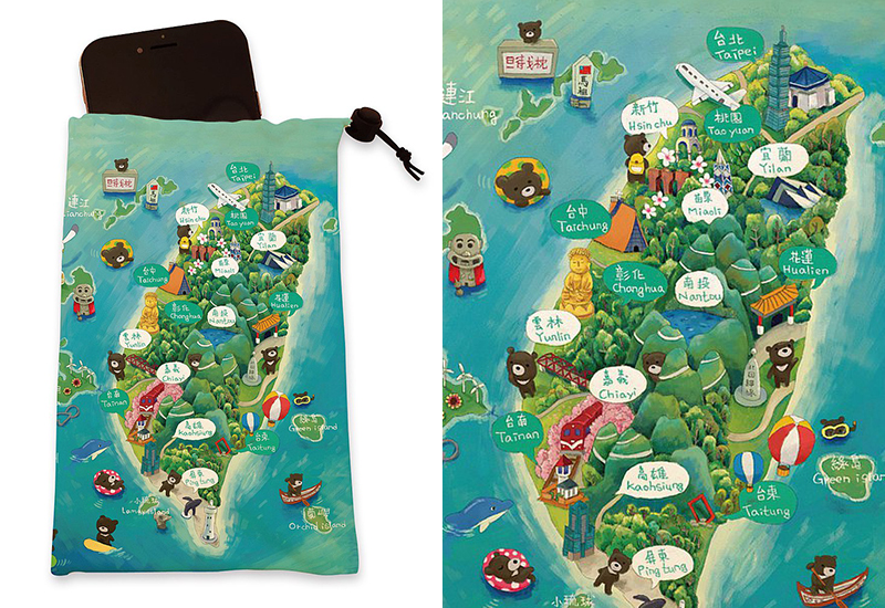 布漾 手機萬用袋-台灣島(四面環海) 收納袋束口袋 布漾 手機萬用袋-台灣島(四面環海) 收納袋束口袋