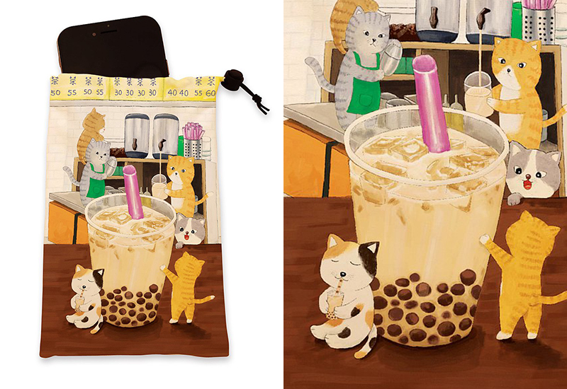 布漾 手機萬用袋-吃珍珠奶茶 布漾 手機萬用袋-吃珍珠奶茶