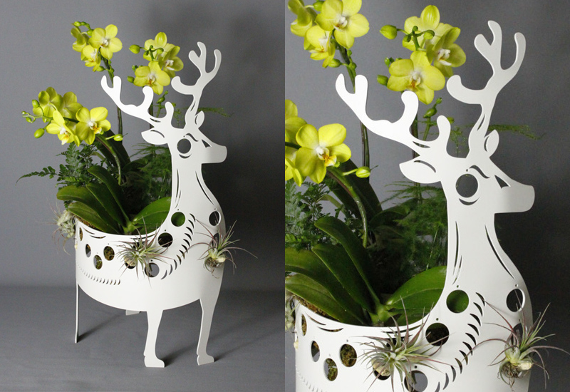 谷同金 迴盪系列-頭角崢嶸(梅花鹿) 設計師款S白 花器  谷同金 迴盪系列-頭角崢嶸(梅花鹿) 設計師款S白 花器