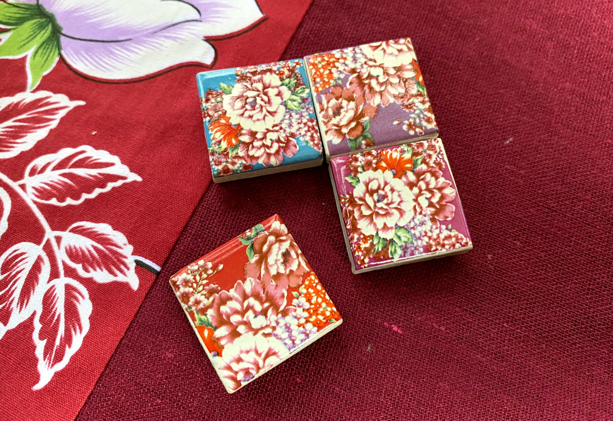 台灣花布衣服零錢包 鑰匙包