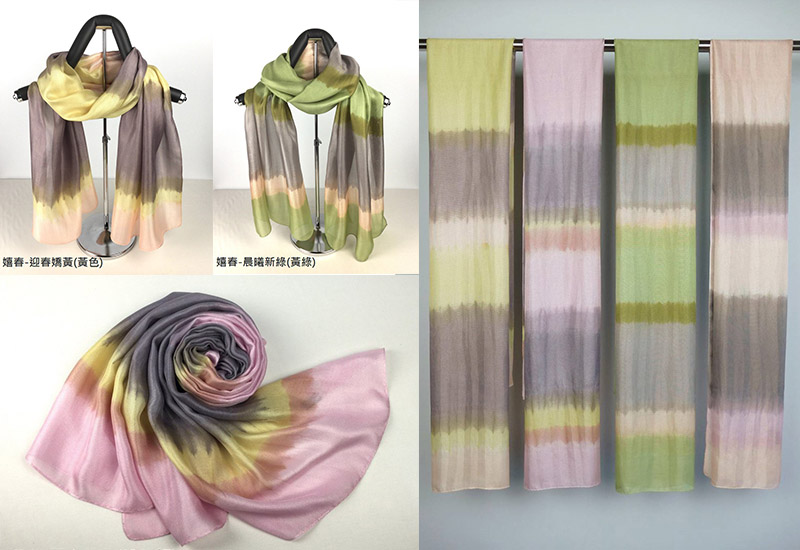 天染工坊 嬉春— 天染伊麗紗蠶絲圍巾(4色可選) 天染工坊 嬉春— 天染伊麗紗蠶絲圍巾(4色可選)