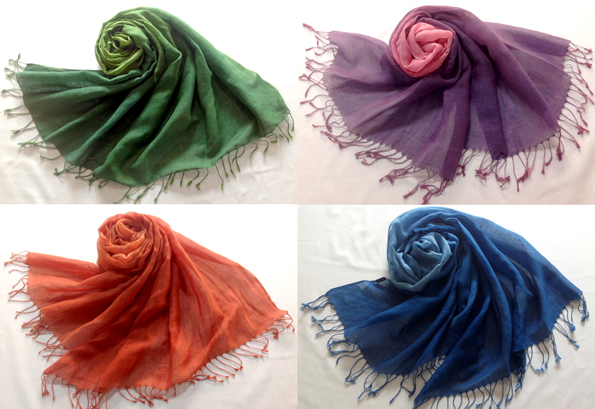 天染工坊 和顏-天染漸層亞麻披肩(多色可選) 天染工坊 和顏-天染漸層亞麻披肩(多色可選)