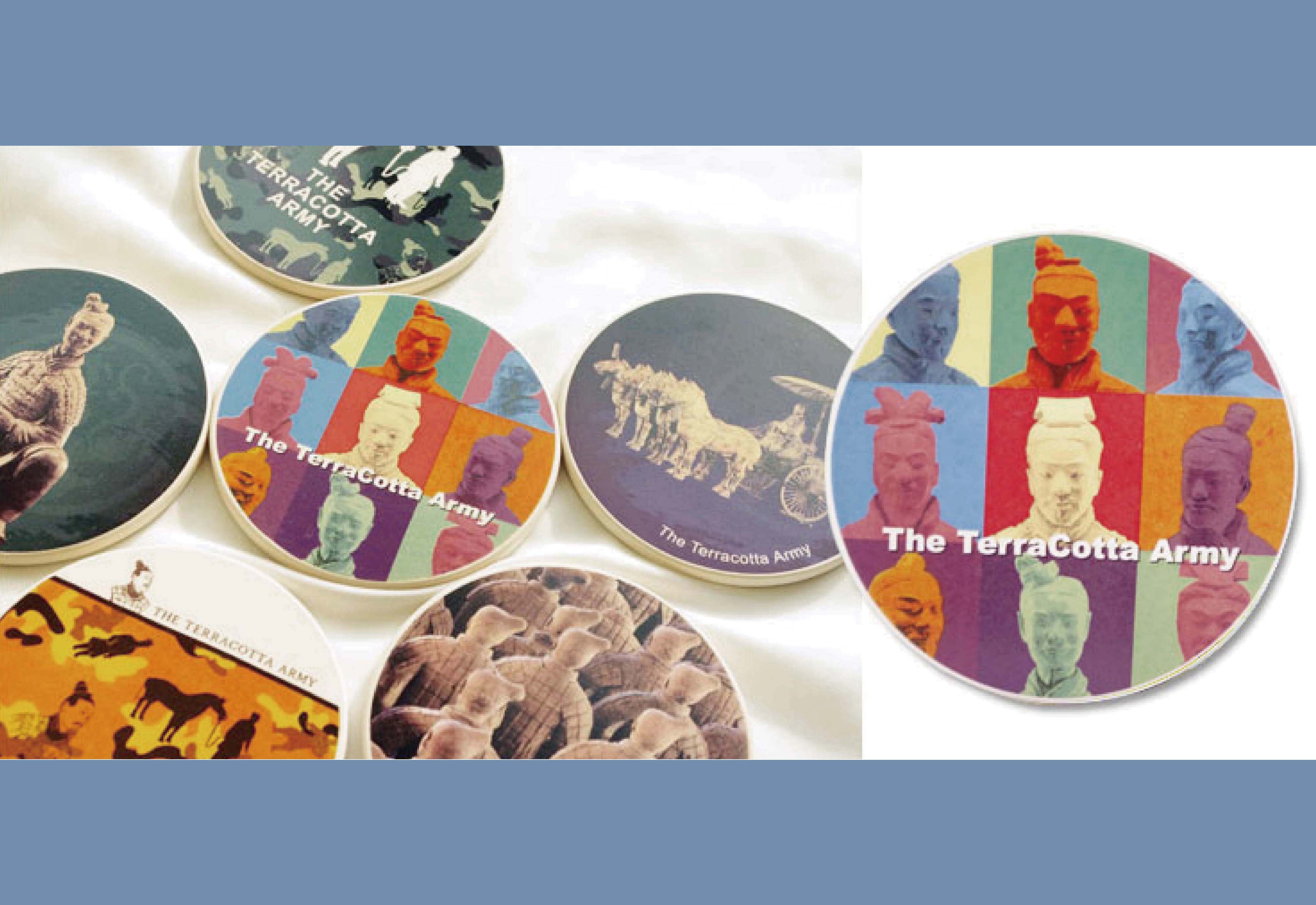 兵馬俑 普普風吸水杯墊 兵馬俑 普普風吸水杯墊