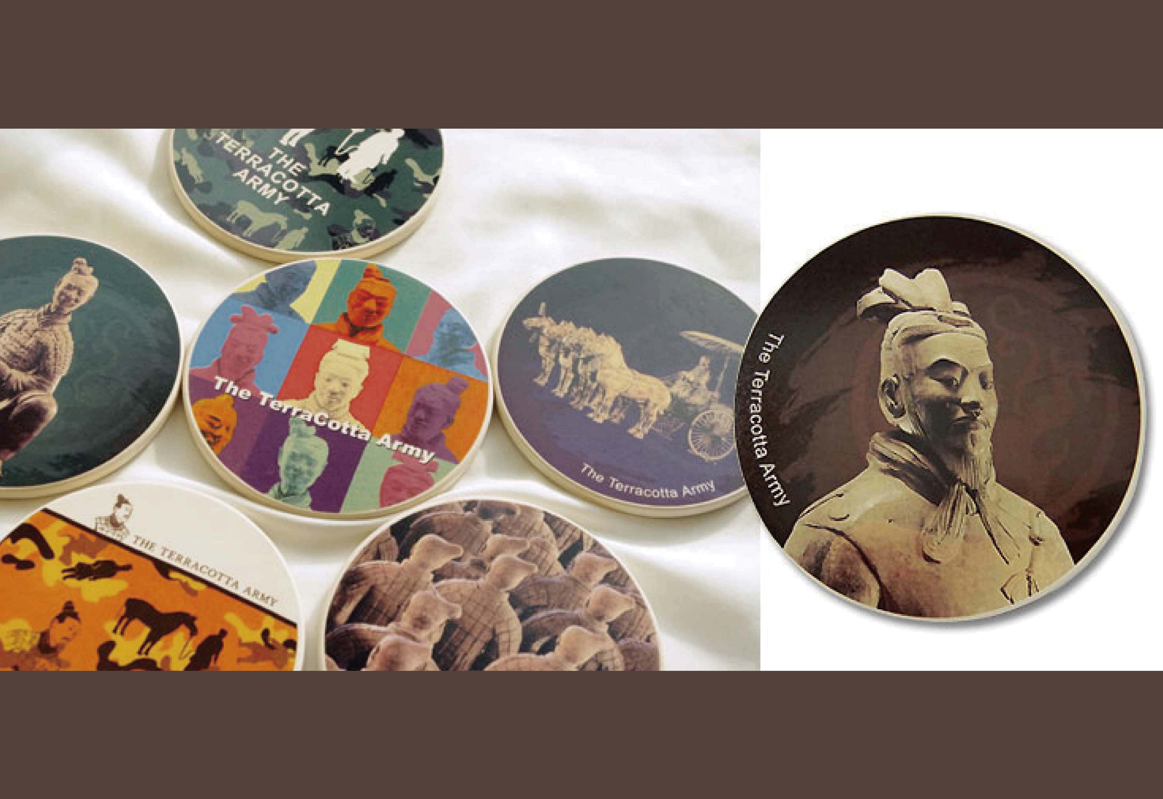 兵馬俑 將軍俑吸水杯墊 兵馬俑 將軍俑吸水杯墊