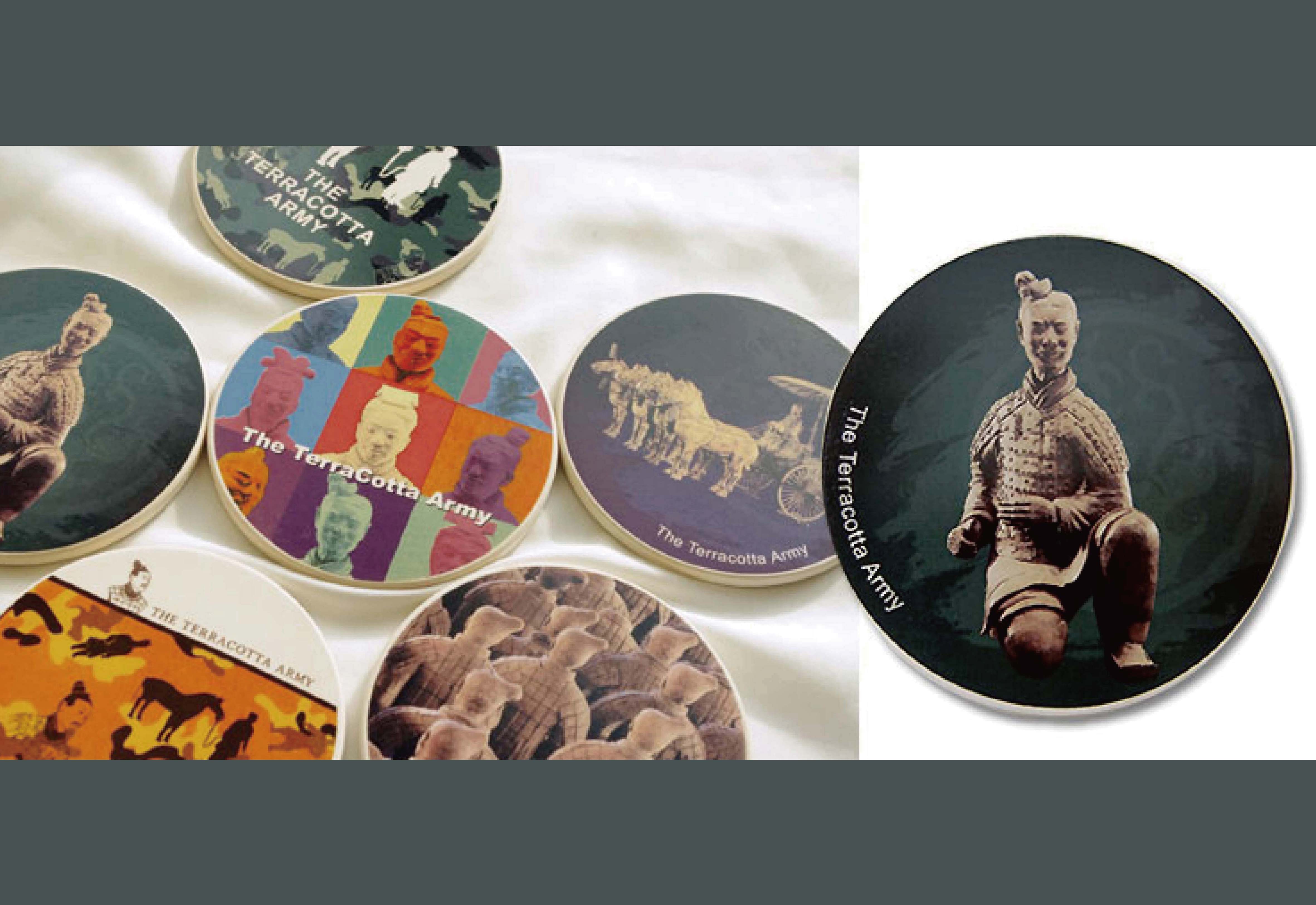 兵馬俑 跪射俑吸水杯墊 兵馬俑 跪射俑吸水杯墊