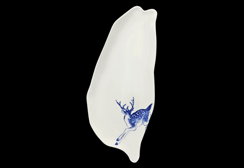 梅花鹿台灣瓷盤 臺灣造型餐盤 梅花鹿台灣瓷盤 臺灣造型餐盤