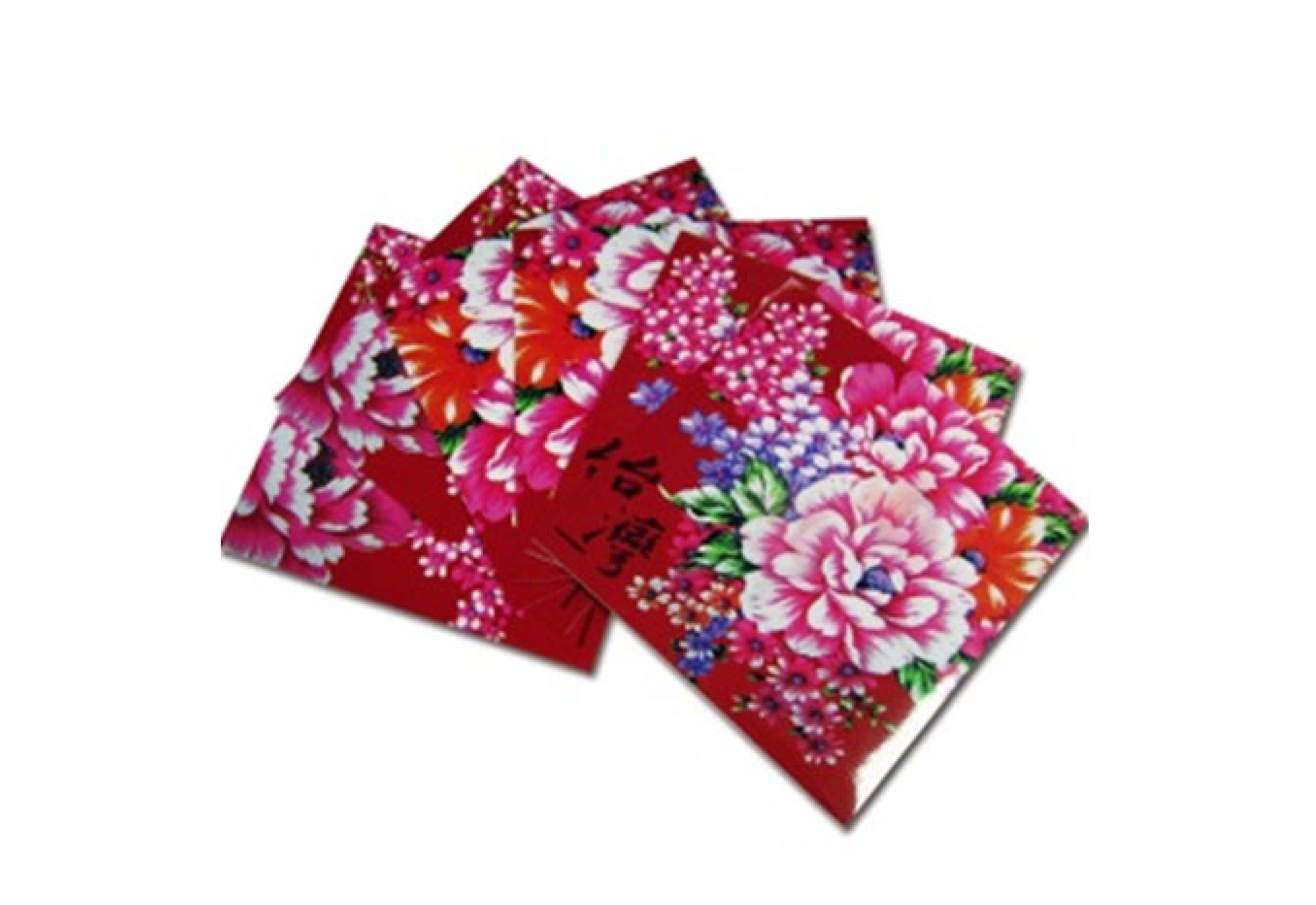 台灣花布 瓷磚貼紙-大紅色 台灣花布 瓷磚貼紙-大紅色