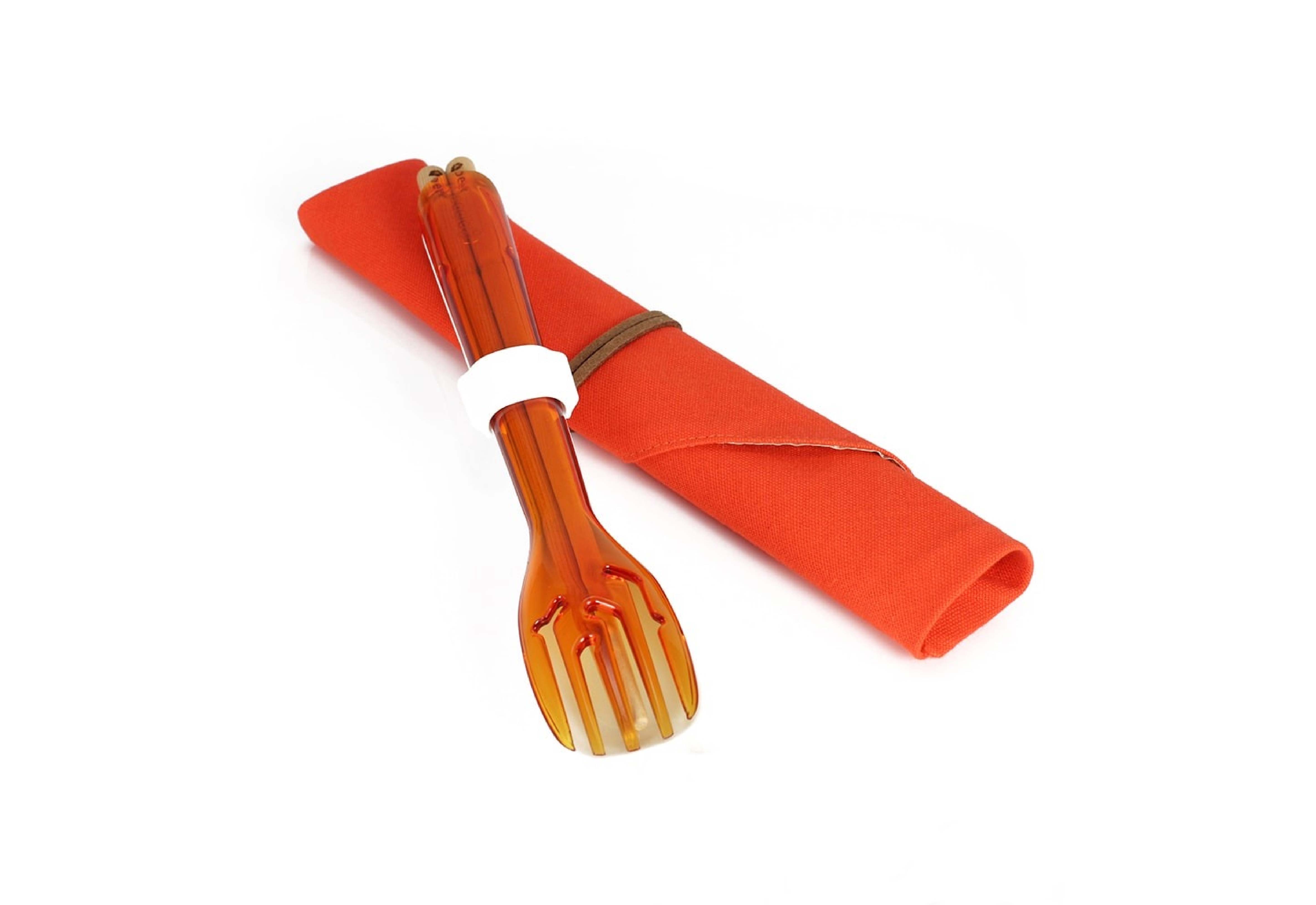 dipper 3合1環保餐具組(檜木筷-甜戀橘)