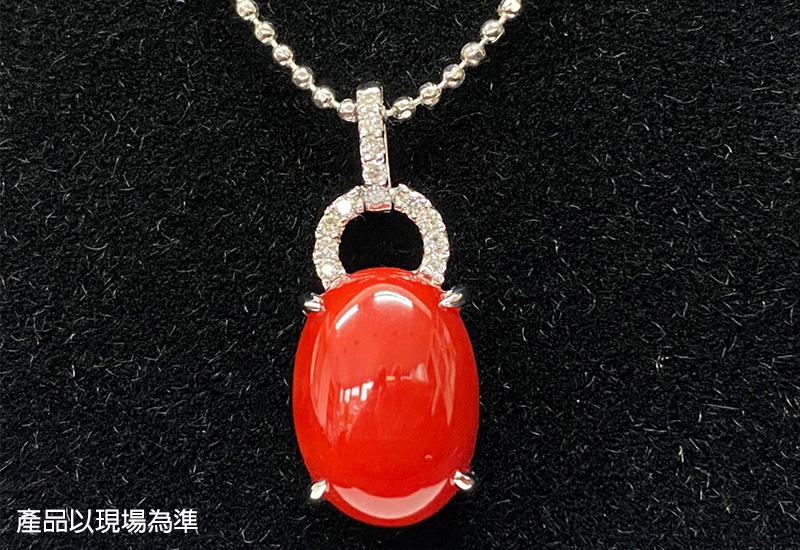 蘇澳珊瑚 珊瑚戒面18K墜子 項鍊墜 AEKPDC0101 蘇澳珊瑚 珊瑚戒面18K墜子 項鍊墜 AEKPDC0101