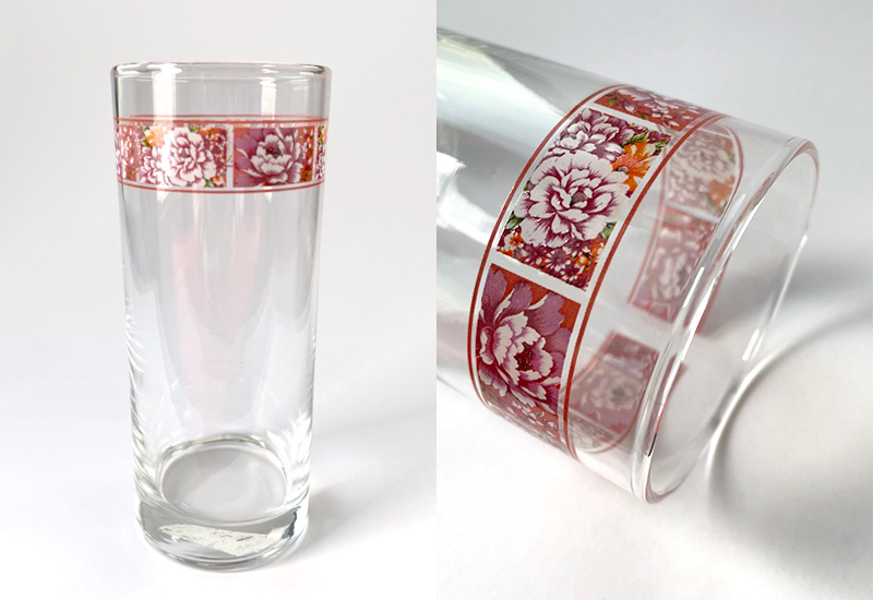 台灣花布 玻璃水杯 台灣花布 玻璃水杯