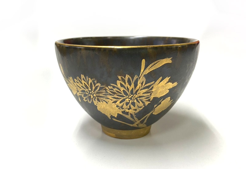 祥軒窯 四季鎏金杯-墨秋 祥軒窯 四季鎏金杯-墨秋