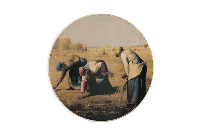 西洋名畫 3D吸水杯墊-拾穗 西洋名畫 3D吸水杯墊-拾穗