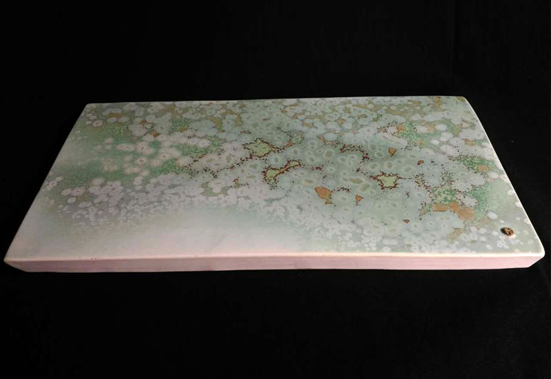 林妙芳 方型綠桔結晶釉-茶盤 林妙芳 方型綠桔結晶釉-茶盤