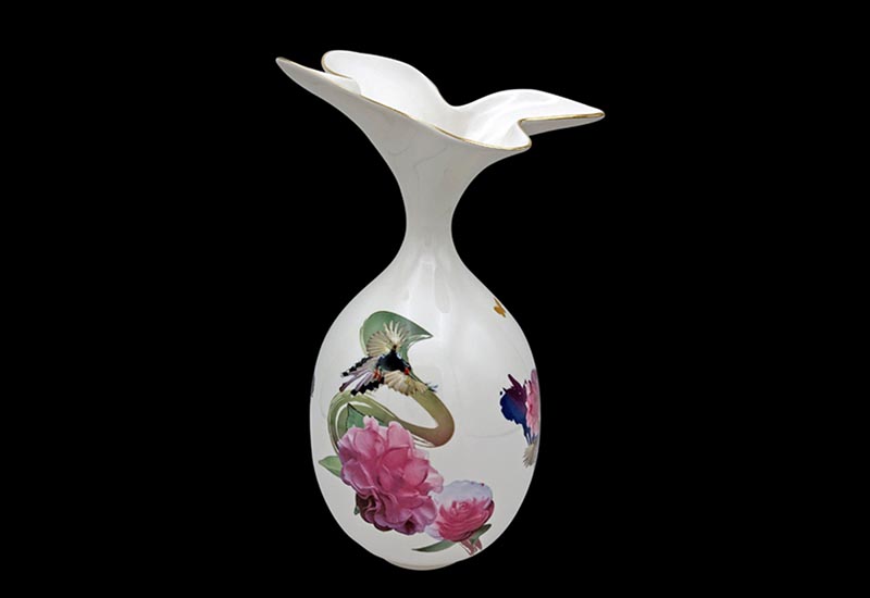 V25-3D立體藍鵲蝶舞橄欖瓶