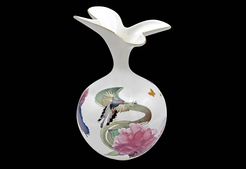 V37-3D立體藍鵲蝶舞天球瓶 V37-3D立體藍鵲蝶舞天球瓶