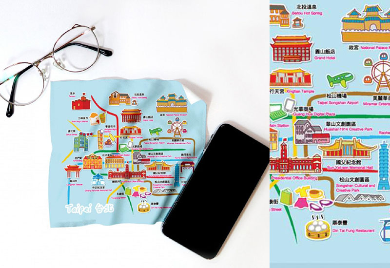 布漾 BYC印花萬用布 Q版台北地圖 布漾 BYC印花萬用布 Q版台北地圖