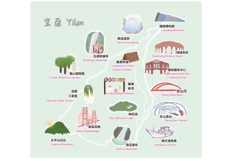 布漾 BYC印花萬用布 宜蘭地圖 布漾 BYC印花萬用布 宜蘭地圖