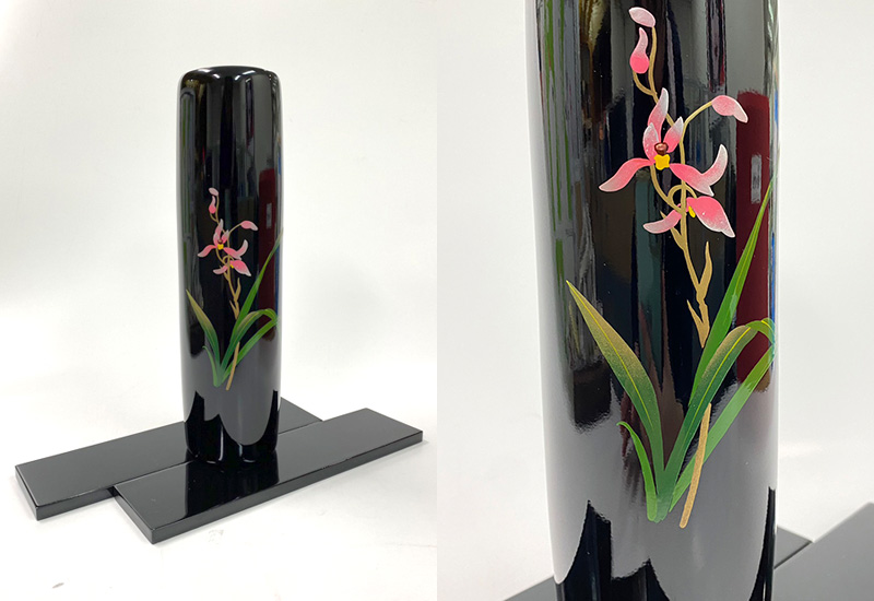 林建正 彩繪花器高-蘭  林建正 彩繪花器高-蘭
