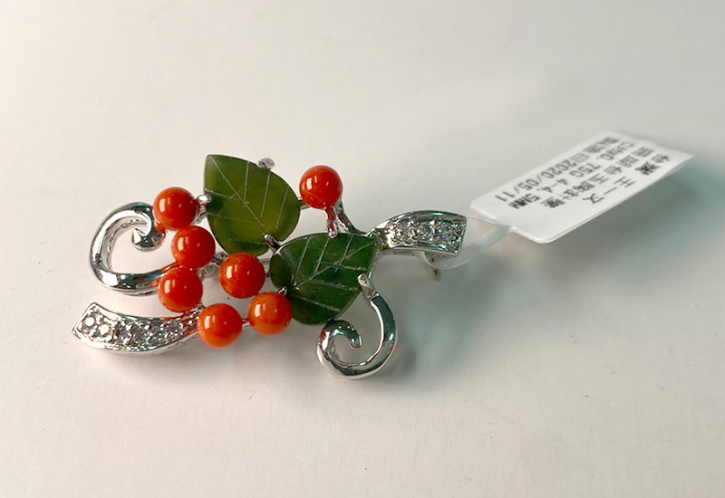 蘇澳珊瑚 珊瑚台玉胸針墜_SBKBPB0002 蘇澳珊瑚 珊瑚台玉胸針墜_SBKBPB0002