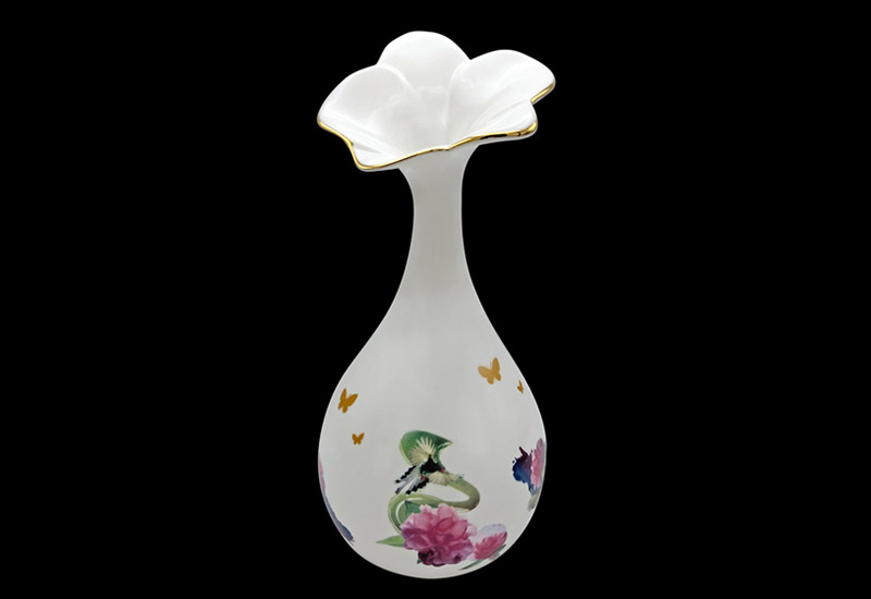 3D藍鵲蘭花口膽瓶 3D藍鵲蘭花口膽瓶