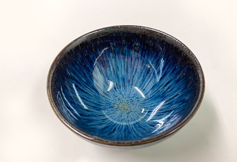 大立窯 湛藍兔毫曜變天目杯  天目釉茶杯 大立窯 湛藍兔毫曜變天目杯  天目釉茶杯