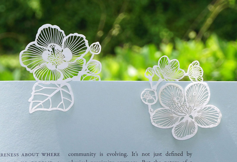 山芙蓉與阿里山櫻花紙書籤