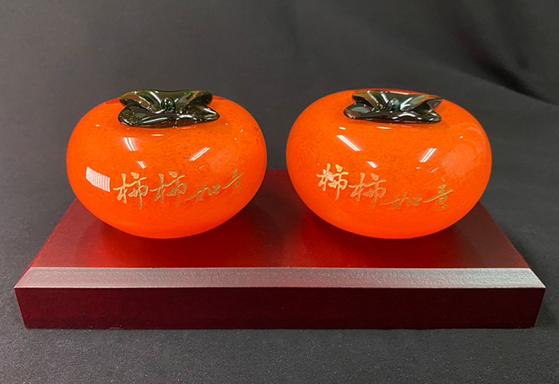 春池玻璃 2號圓柿-柿事如意(橘紅綠葉) 精裝盒  春池玻璃 2號圓柿-柿事如意(橘紅綠葉) 精裝盒