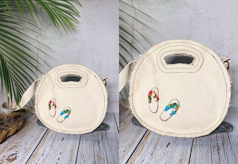 無染 圓形小手提袋-夏日海灘風情 無染 圓形小手提袋-夏日海灘風情